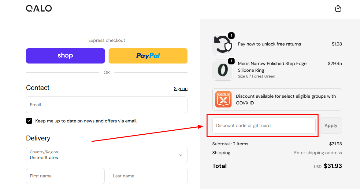 How to apply a Qalo promo code
